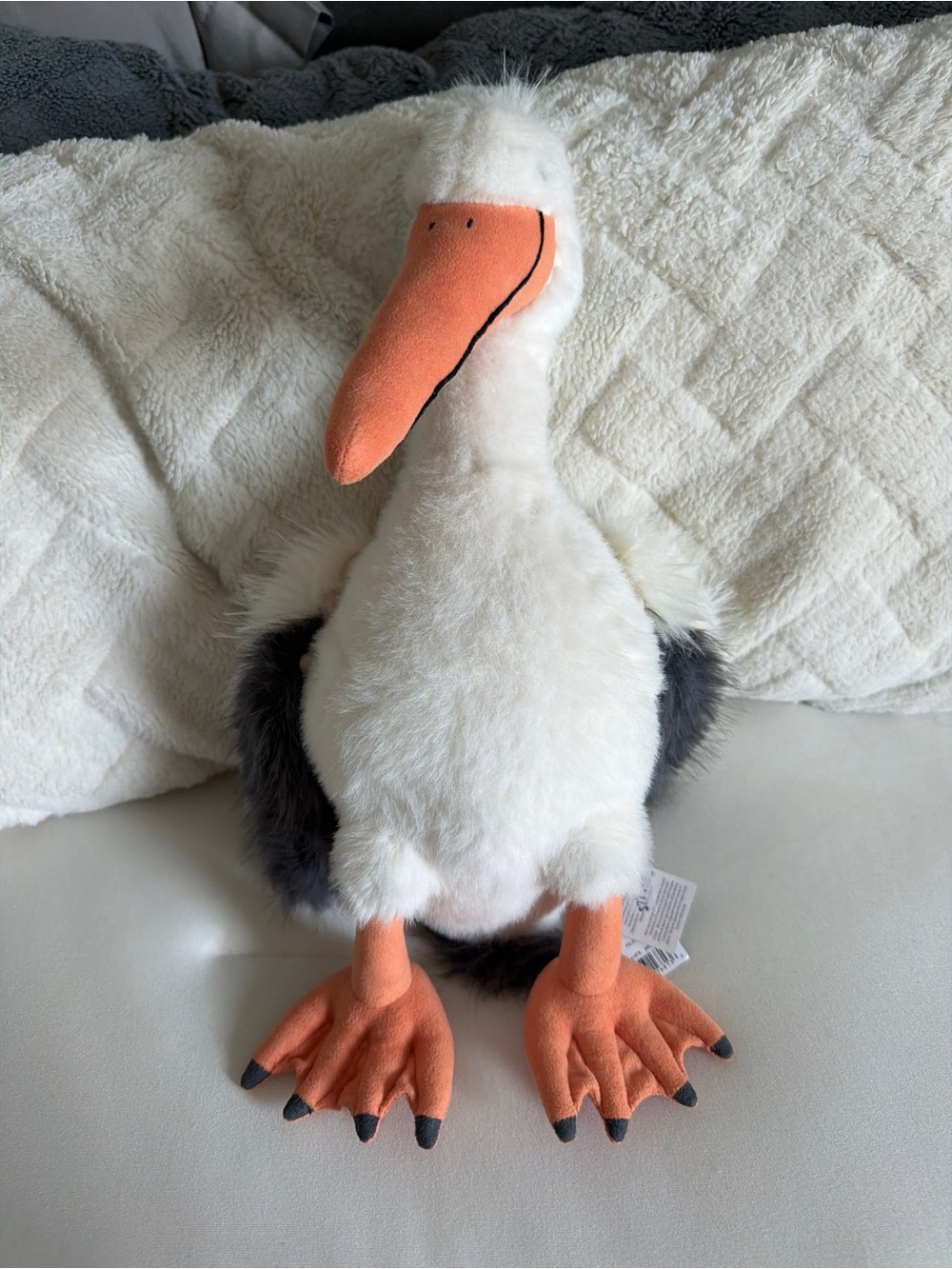 Jellycat Keli Pelican White Seabird Plush with Orange Beak & Feet